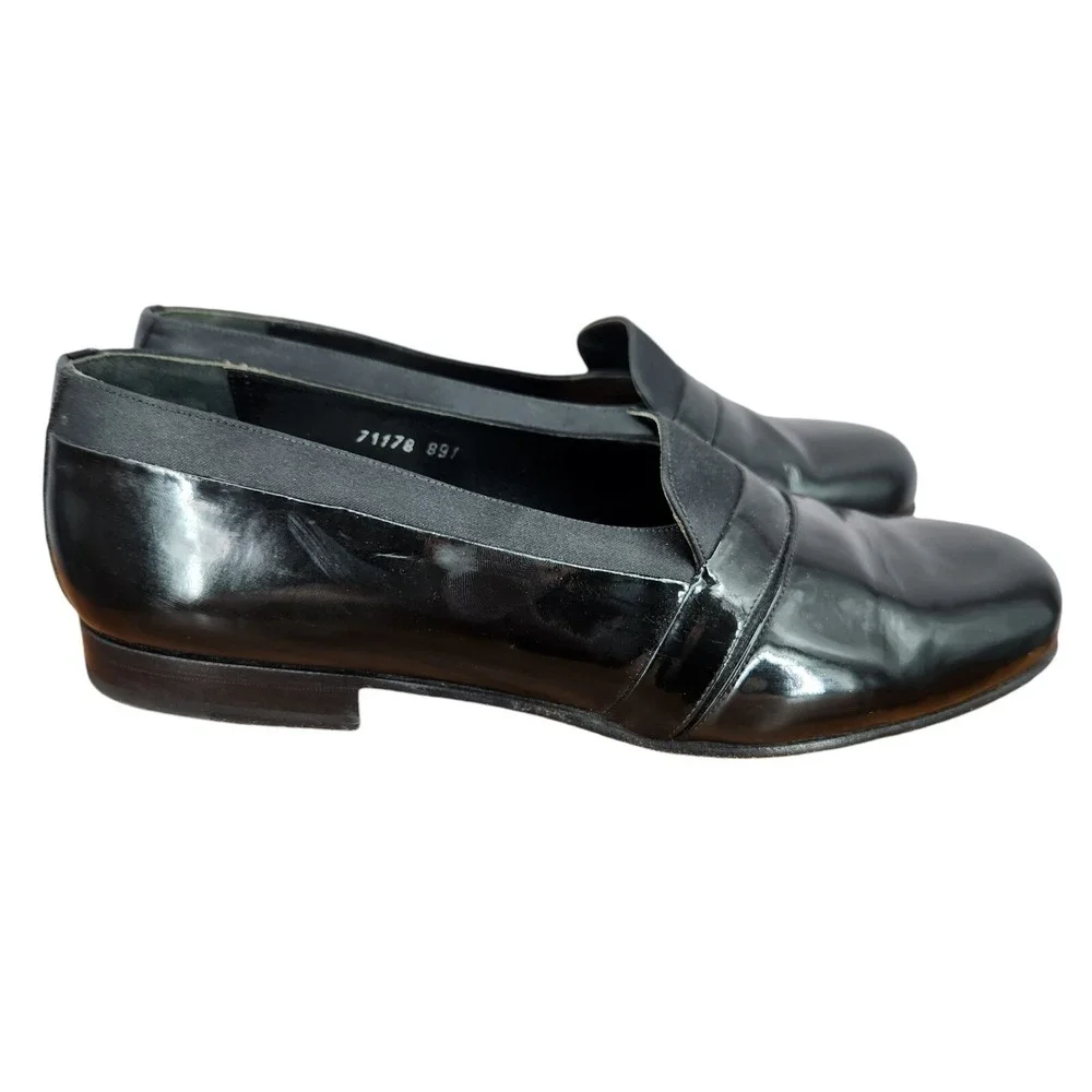 Mezlan Loafers Mens 9 W Mirage Black Patent Leather Slip On‎ Tuxedo Dress Shoes